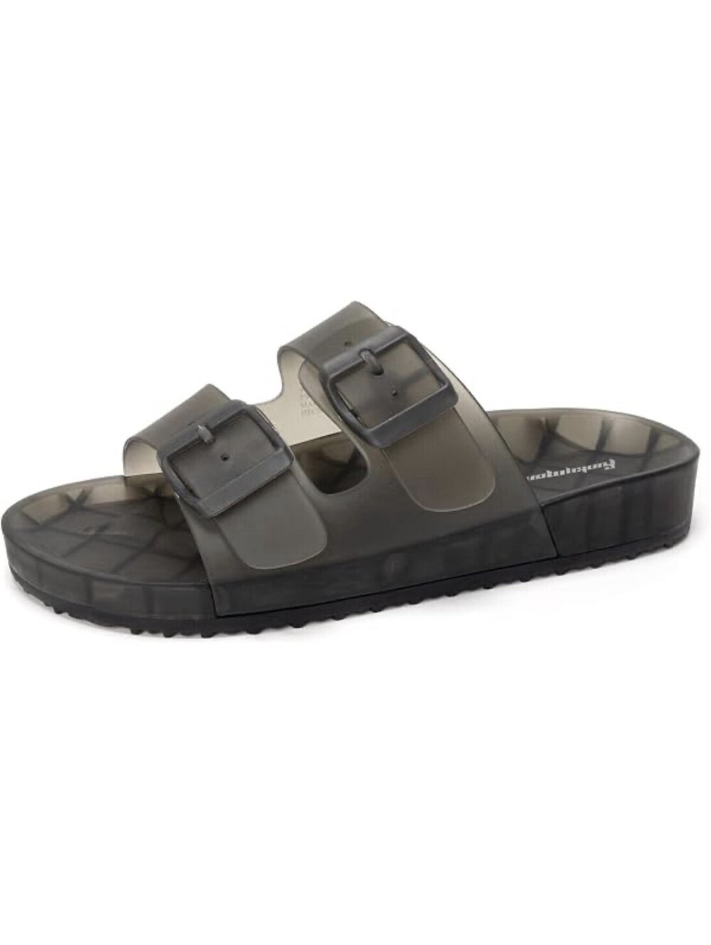 FUNKY-MONKEY Translucent Black Adjustable Buckles Slide Sandals Women’s Size 10